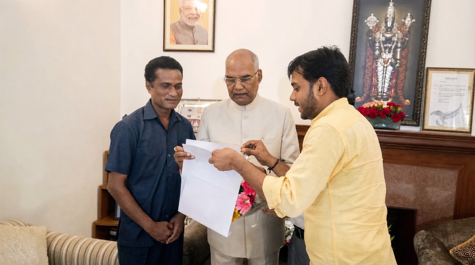 Adarsh Pati Tiwari in discussion with senior leadership